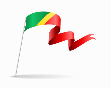 Congolese flag wavy background layout. Vector illustration.のイラスト素材