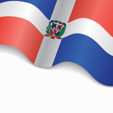 Dominican Republic flag wavy abstract background. Vector illustration.のイラスト素材