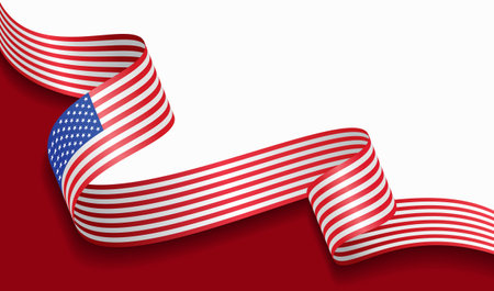American flag wavy abstract background. Vector illustration.のイラスト素材