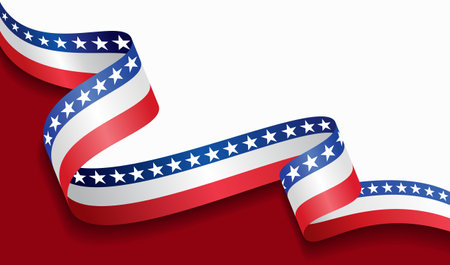 American flag wavy abstract background. Vector illustration.のイラスト素材