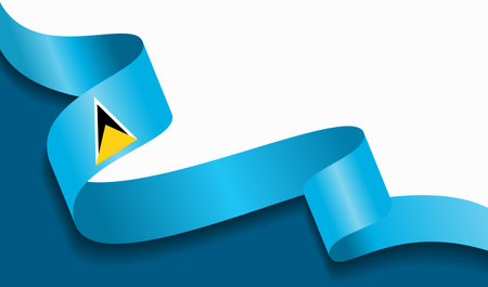 Saint Lucia flag wavy abstract background. Vector illustration.のイラスト素材