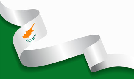 Cypriot flag wavy abstract background. Vector illustration.のイラスト素材