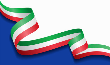 Italian flag wavy abstract background. Vector illustration.のイラスト素材