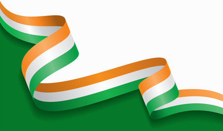 Ivorian flag wavy abstract background. Vector illustration.のイラスト素材