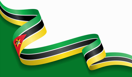 Mozambican flag wavy abstract background. Vector illustration.のイラスト素材