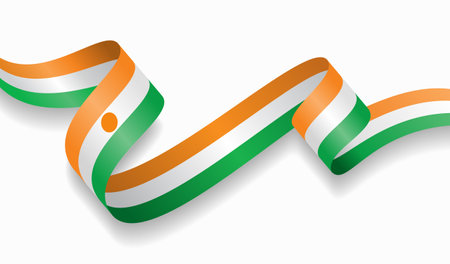Niger flag wavy abstract background. Vector illustration.のイラスト素材
