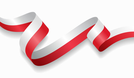 Polish flag wavy abstract background. Vector illustration.のイラスト素材