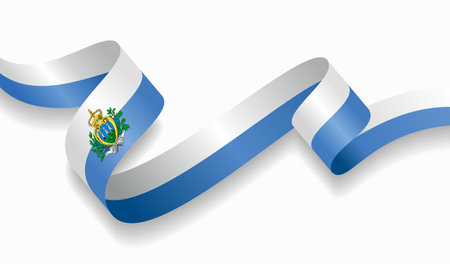 San Marino flag wavy abstract background. Vector illustration.のイラスト素材