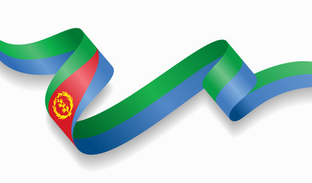 Eritrean flag wavy abstract background. Vector illustration.のイラスト素材