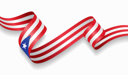 Puerto Rican flag wavy abstract background. Vector illustration.のイラスト素材