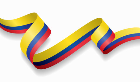 Colombian flag wavy abstract background. Vector illustration.のイラスト素材