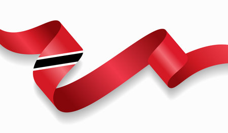 Trinidad and Tobago flag wavy abstract background. Vector illustration.のイラスト素材