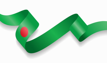 Bangladeshi flag wavy abstract background. Vector illustration.のイラスト素材