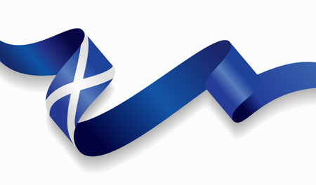 Scottish flag wavy abstract background. Vector illustration.のイラスト素材