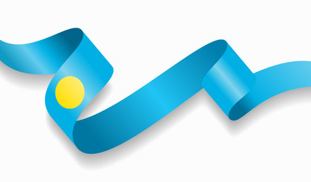 Palauan flag wavy abstract background. Vector illustration.のイラスト素材