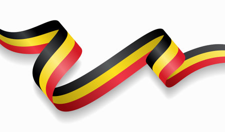 Belgian flag wavy abstract background. Vector illustration.のイラスト素材