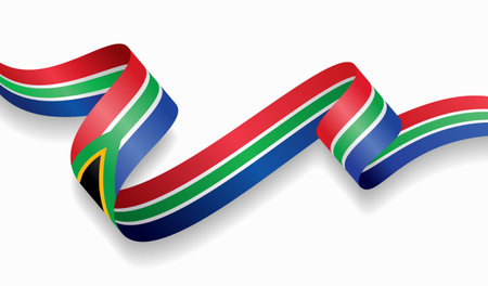 South African flag wavy abstract background. Vector illustration.のイラスト素材
