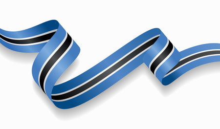Botswanan flag wavy abstract background. Vector illustration.のイラスト素材