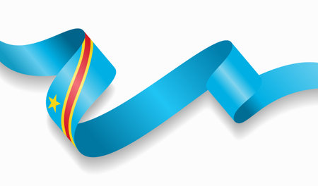 Congolese flag wavy abstract background. Vector illustration.のイラスト素材