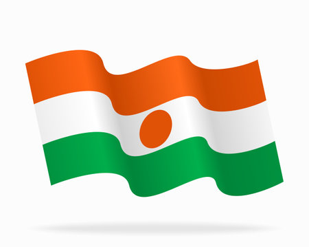 Niger flag wavy background layout. Vector illustration.のイラスト素材