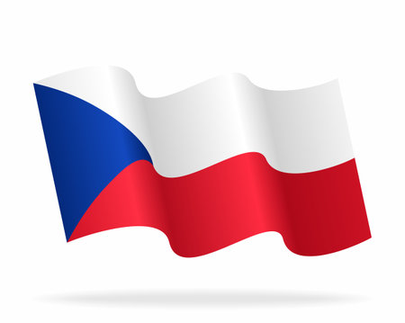 Czech flag wavy background layout. Vector illustration.のイラスト素材