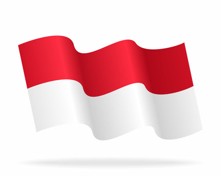 Indonesian flag wavy background layout. Vector illustration.のイラスト素材