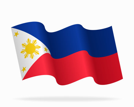 Philippines flag wavy background layout. Vector illustration.のイラスト素材