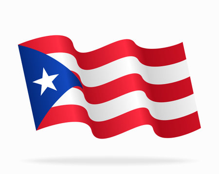 Puerto Rican flag wavy background layout. Vector illustration.のイラスト素材