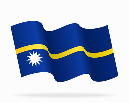 Nauruan flag wavy background layout. Vector illustration.のイラスト素材
