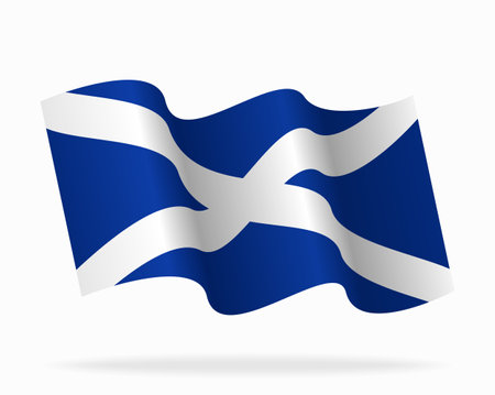 Scottish flag wavy background layout. Vector illustration.のイラスト素材