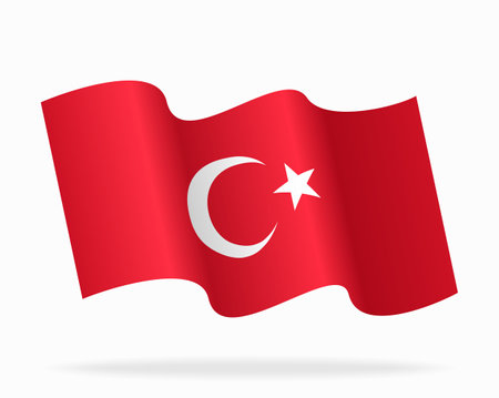 Turkish flag wavy background layout. Vector illustration.のイラスト素材