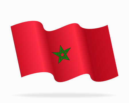 Moroccan flag wavy background layout. Vector illustration.のイラスト素材