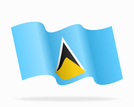 Saint Lucia flag wavy background layout. Vector illustration.のイラスト素材