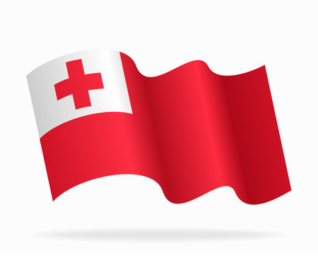 Tongan flag wavy background layout. Vector illustration.のイラスト素材