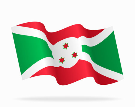 Burundian flag wavy background layout. Vector illustration.のイラスト素材