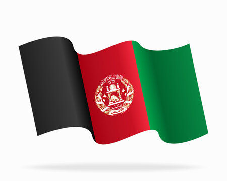 Afghani flag wavy background layout. Vector illustration.のイラスト素材