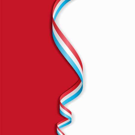 Luxembourg flag wavy abstract background layout. Vector illustration.のイラスト素材