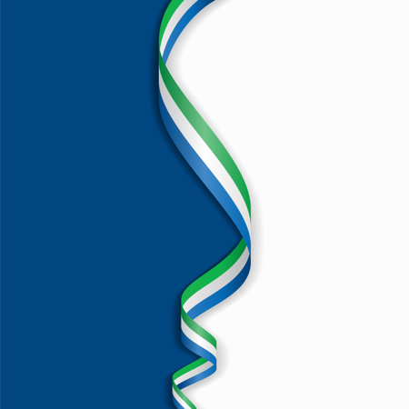 Sierra Leone flag wavy abstract background layout. Vector illustration.のイラスト素材