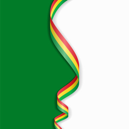 Bolivian flag wavy abstract background layout. Vector illustration.のイラスト素材