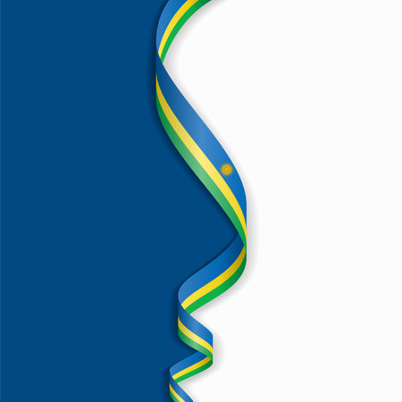 Rwandan flag wavy abstract background layout. Vector illustration.のイラスト素材