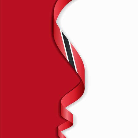 Trinidad and Tobago flag wavy abstract background layout. Vector illustration.のイラスト素材