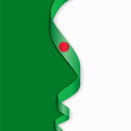 Bangladeshi flag wavy abstract background layout. Vector illustration.のイラスト素材