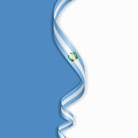 Guatemalan flag wavy abstract background layout. Vector illustration.のイラスト素材