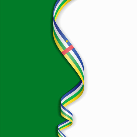 Central African Republic flag wavy abstract background layout. Vector illustration.のイラスト素材