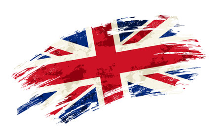 British flag brush stroke grunge background. Vector illustration.のイラスト素材
