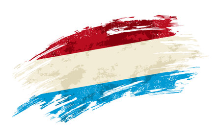 Luxembourg flag brush stroke grunge background. Vector illustration.のイラスト素材