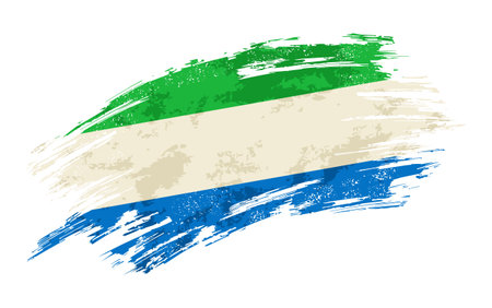 Sierra Leone flag brush stroke grunge background. Vector illustration.のイラスト素材