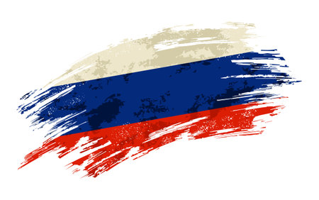 Russian flag brush stroke grunge background. Vector illustration.のイラスト素材