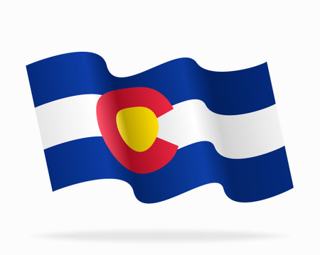 Colorado flag wavy abstract background. Vector illustration.のイラスト素材