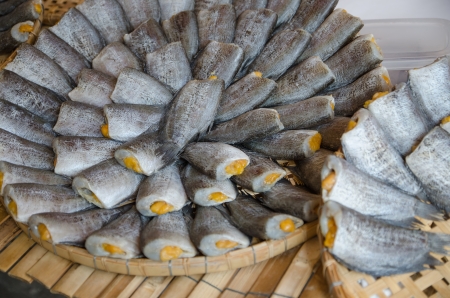 Dried fish in floating market